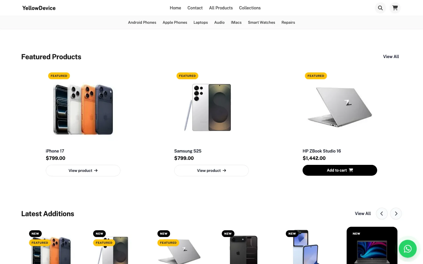 Electronics online store with phones and accessories